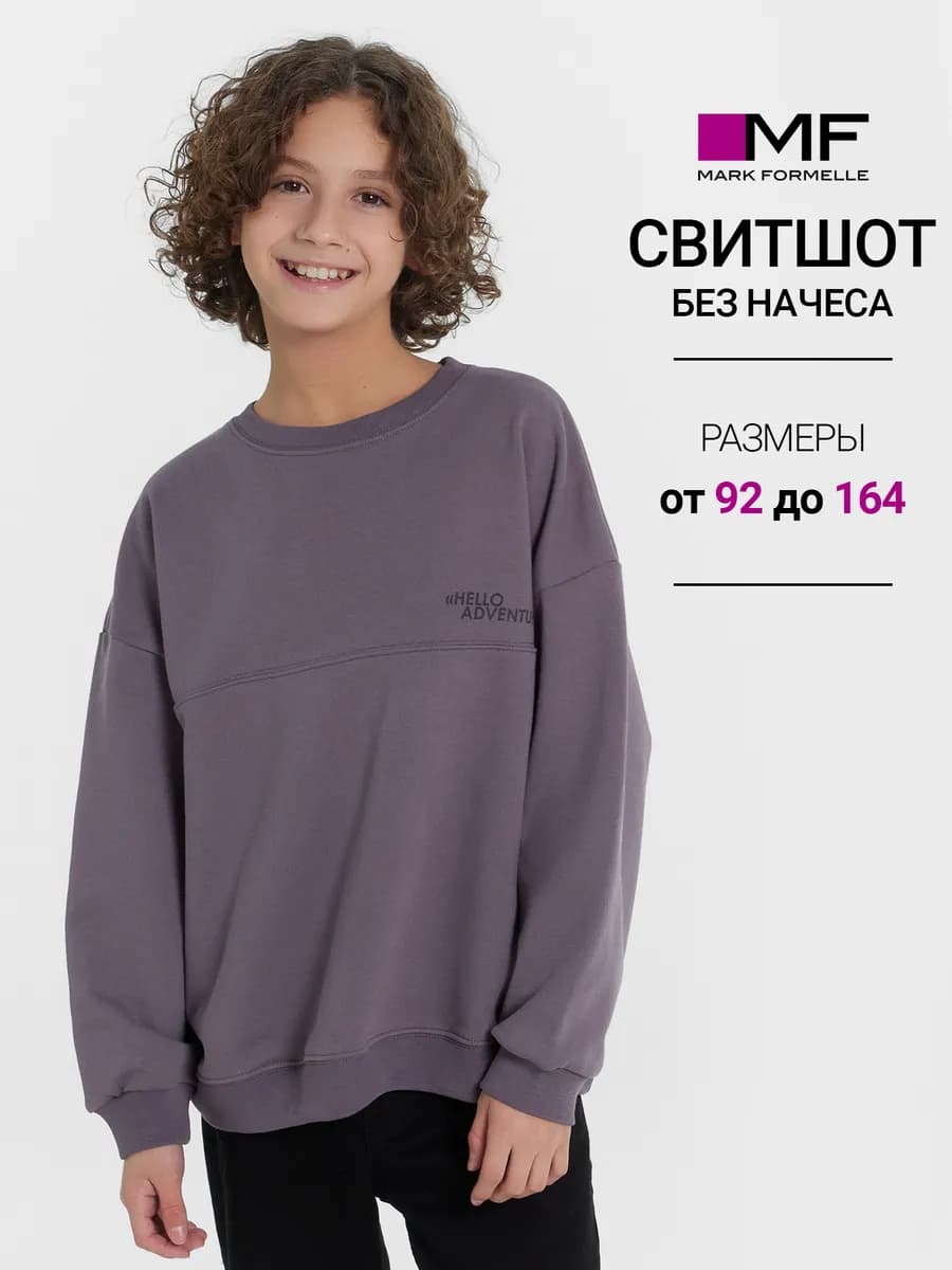 Свитшот без начеса оверсайз
