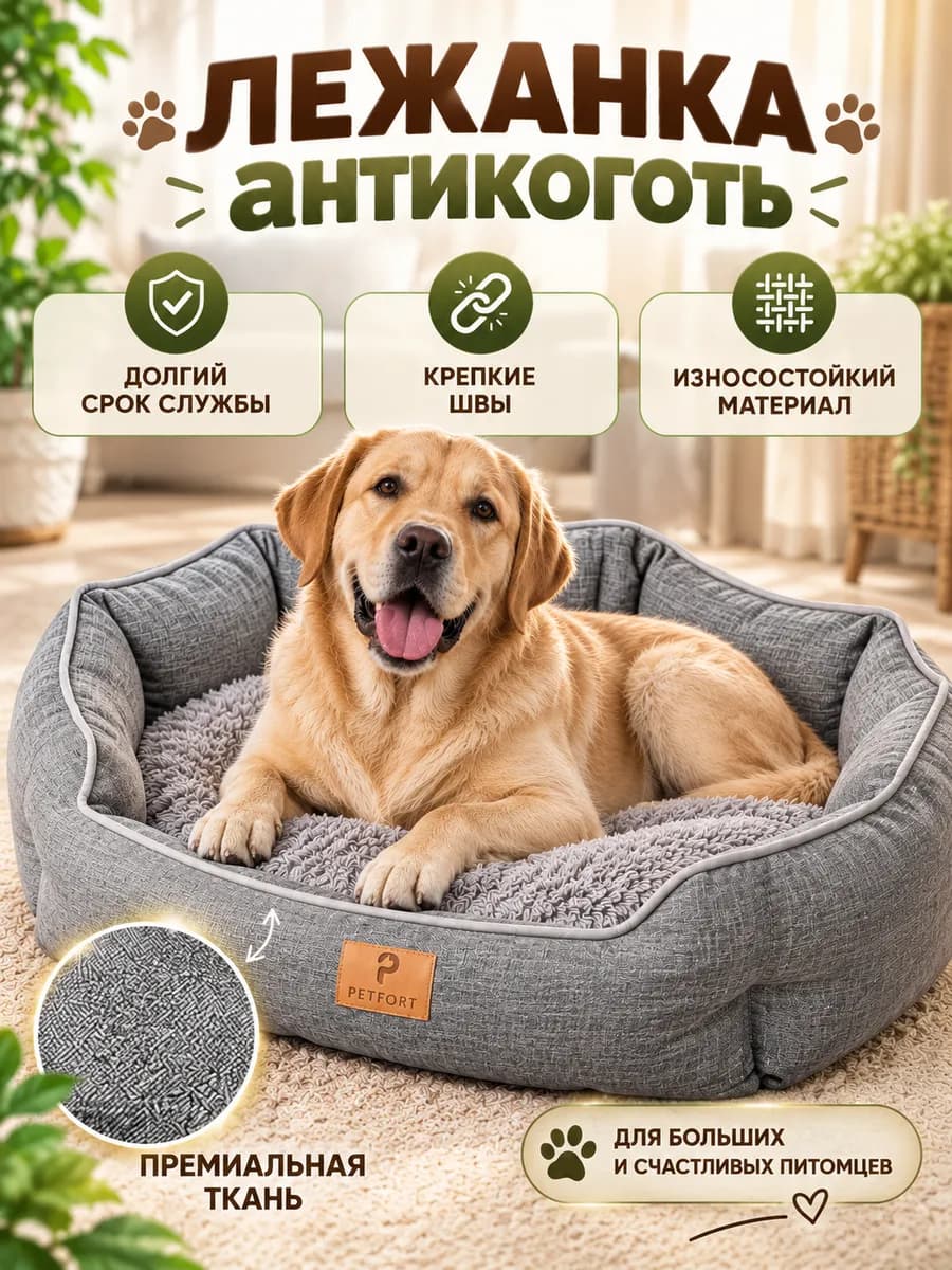 Лежанка для собак крупных пород