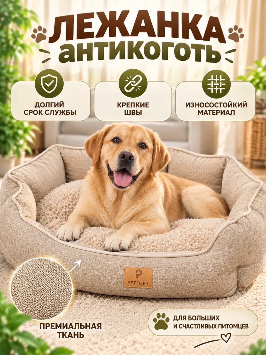 Лежанка для собак крупных пород
