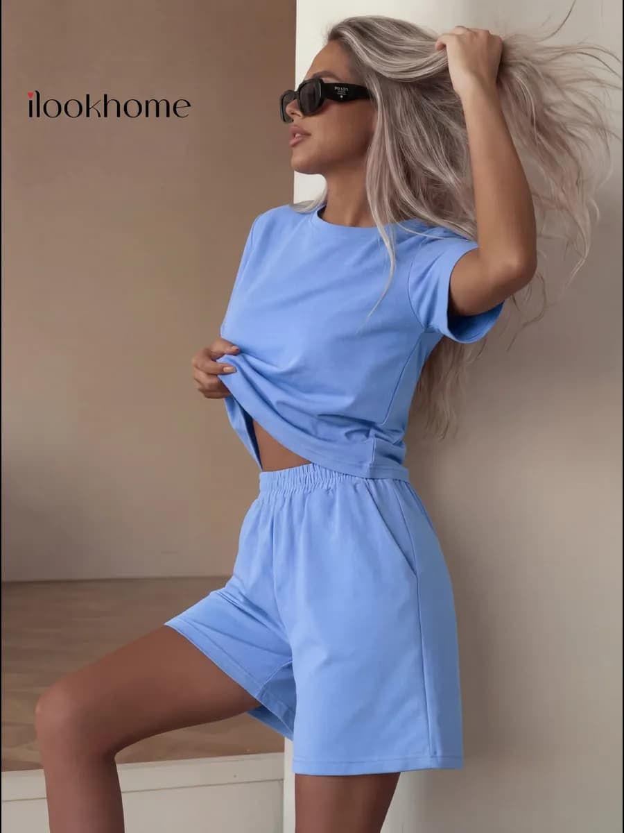 Костюм домашний с шортами и футболкой летний