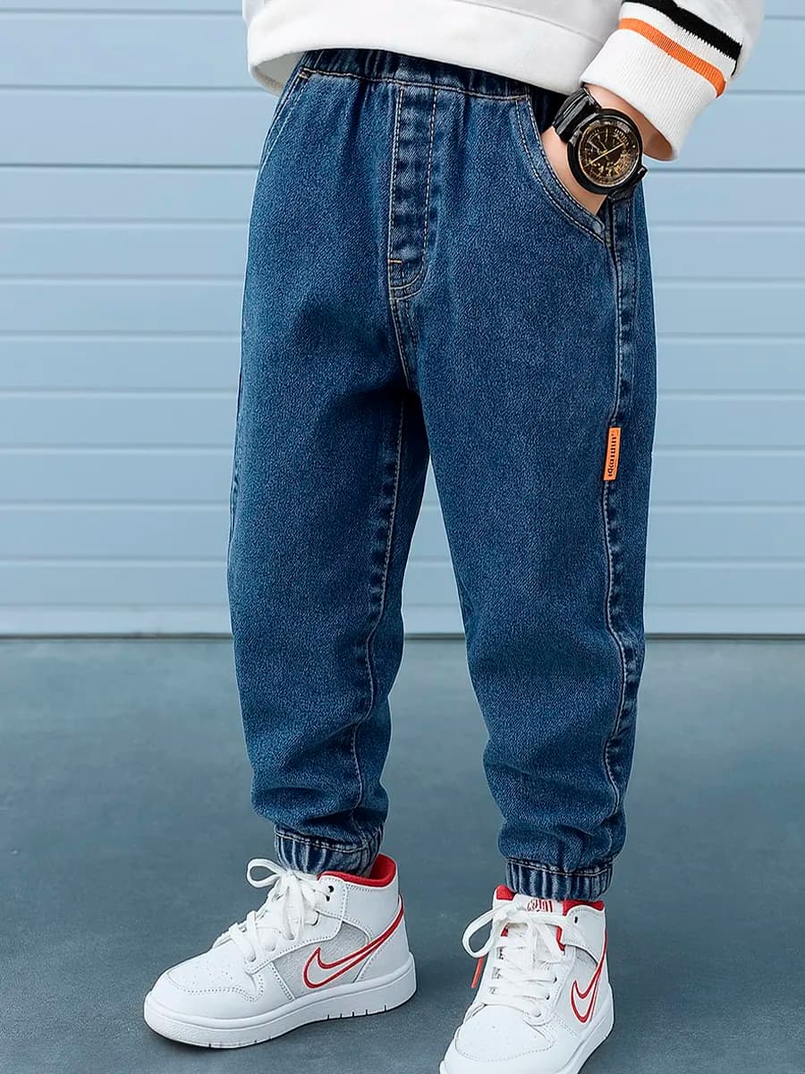 Джинсы на резинке подростковые джоггеры школьные