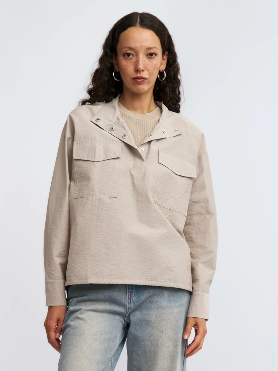 Женская блузка-анорак на кулиске