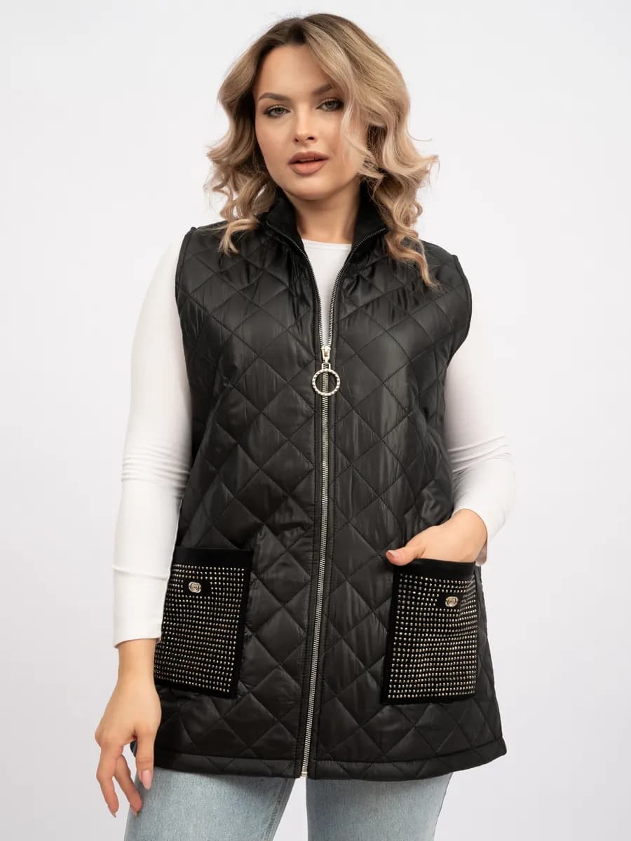 Жилетка легкая стеганая весенняя больших размеров