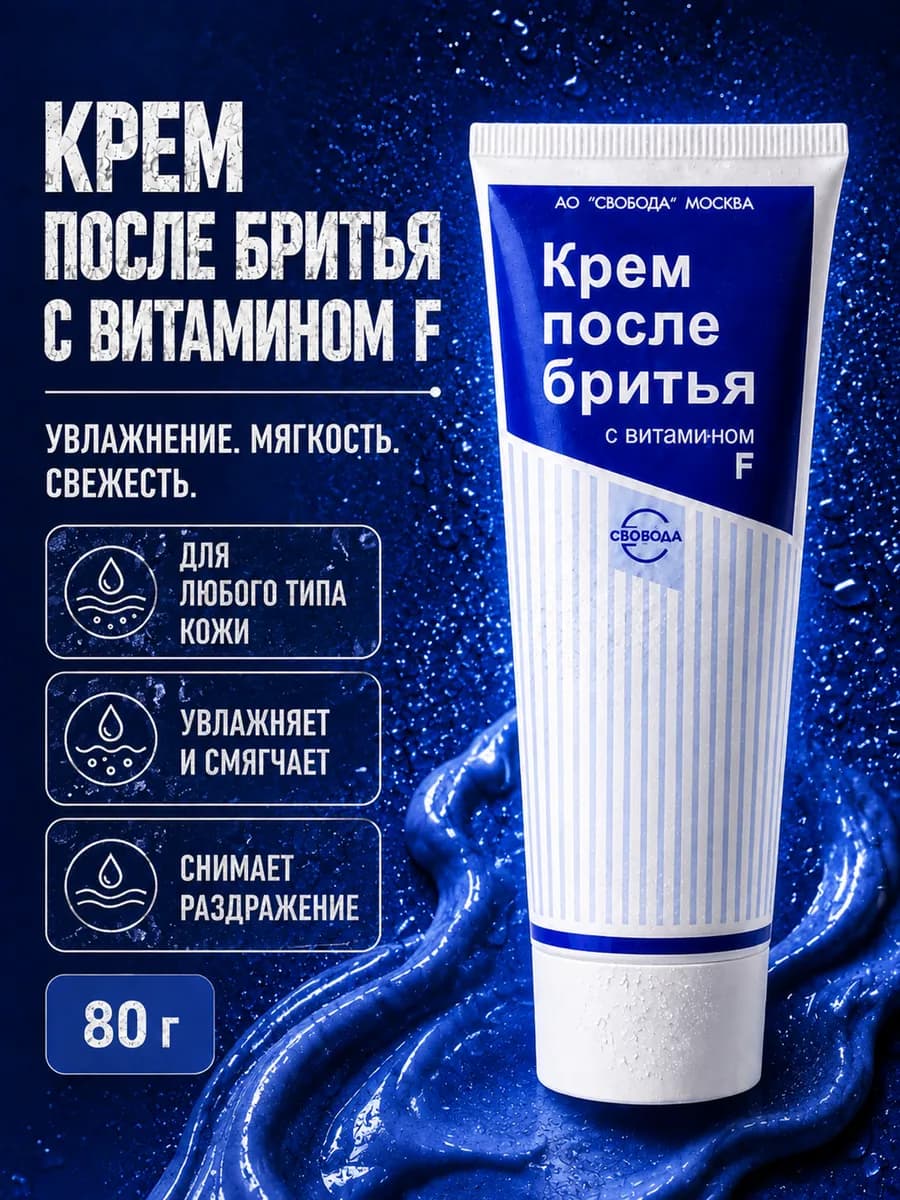 Крем после бритья мужской для лица от раздражения 80г