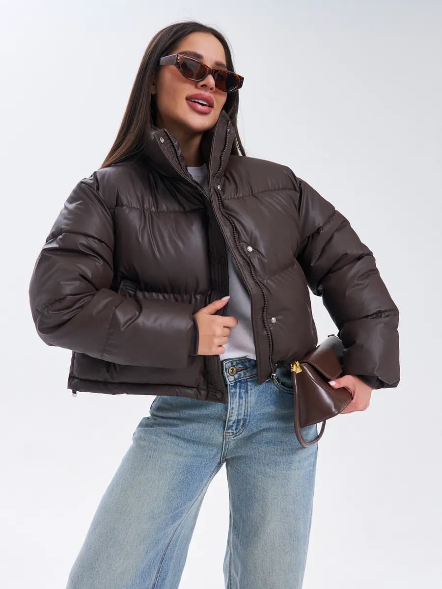 Куртка демисезонная оверсайз экокожа