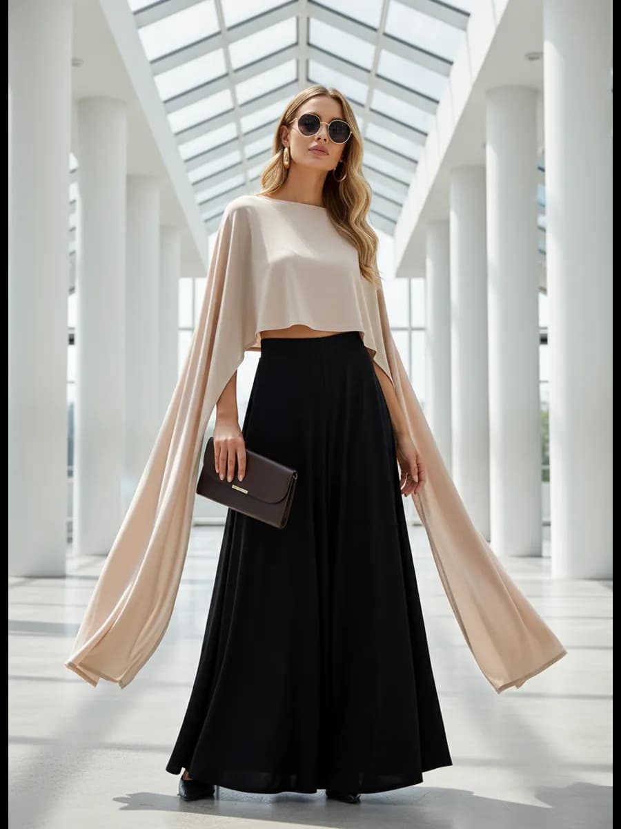 Брюки юбка широкие классические палаццо большие размеры