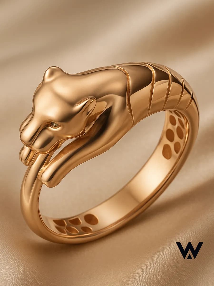 Кольцо картье пантера позолоченное