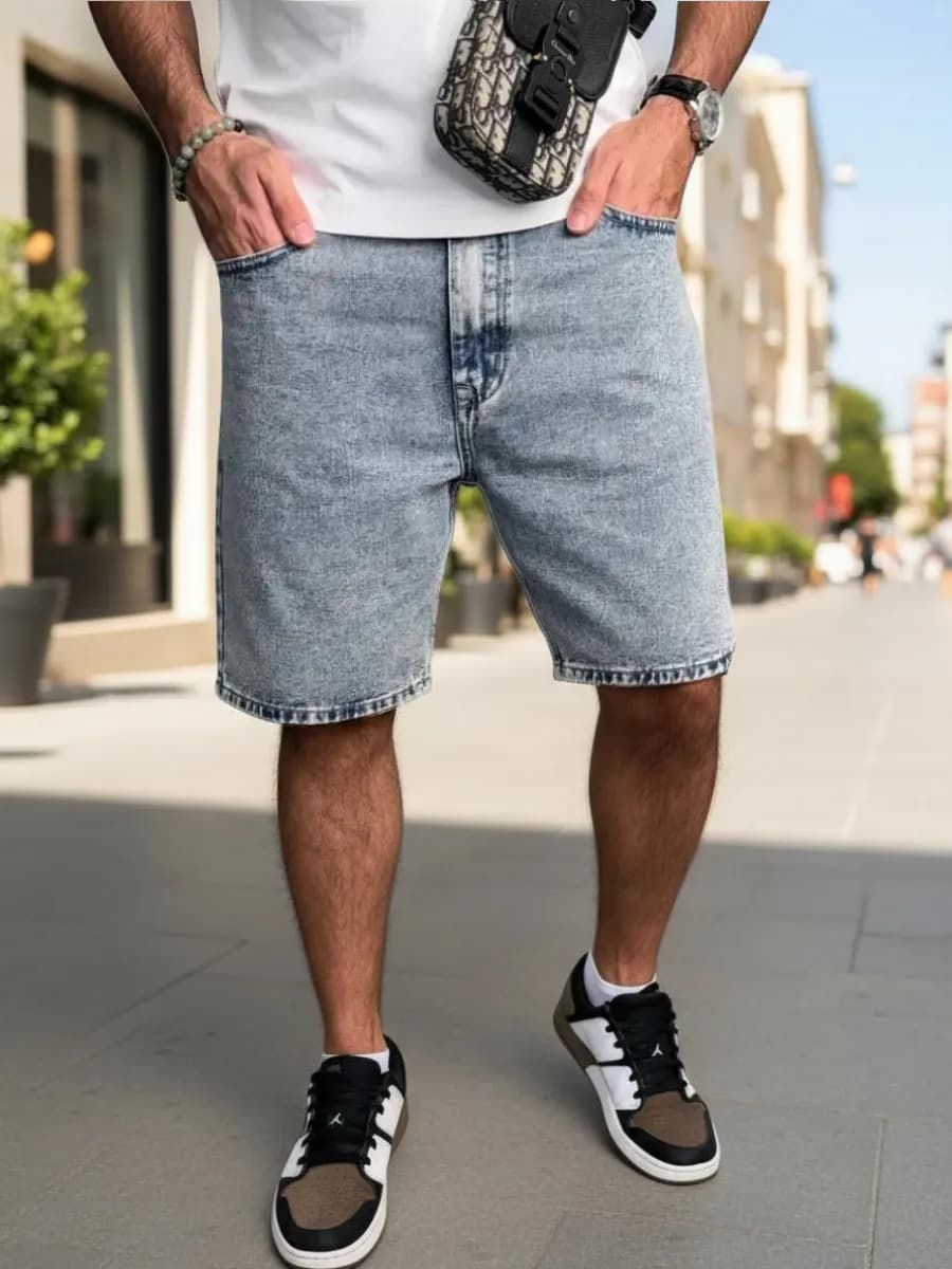 Шорты джинсовые голубые