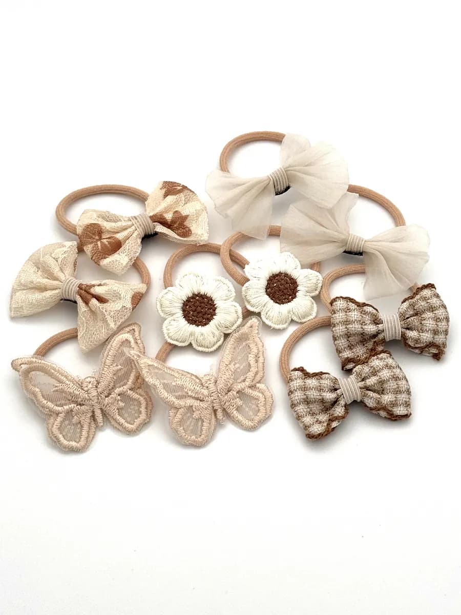 Резинки для волос набор 10 штук Бабочки