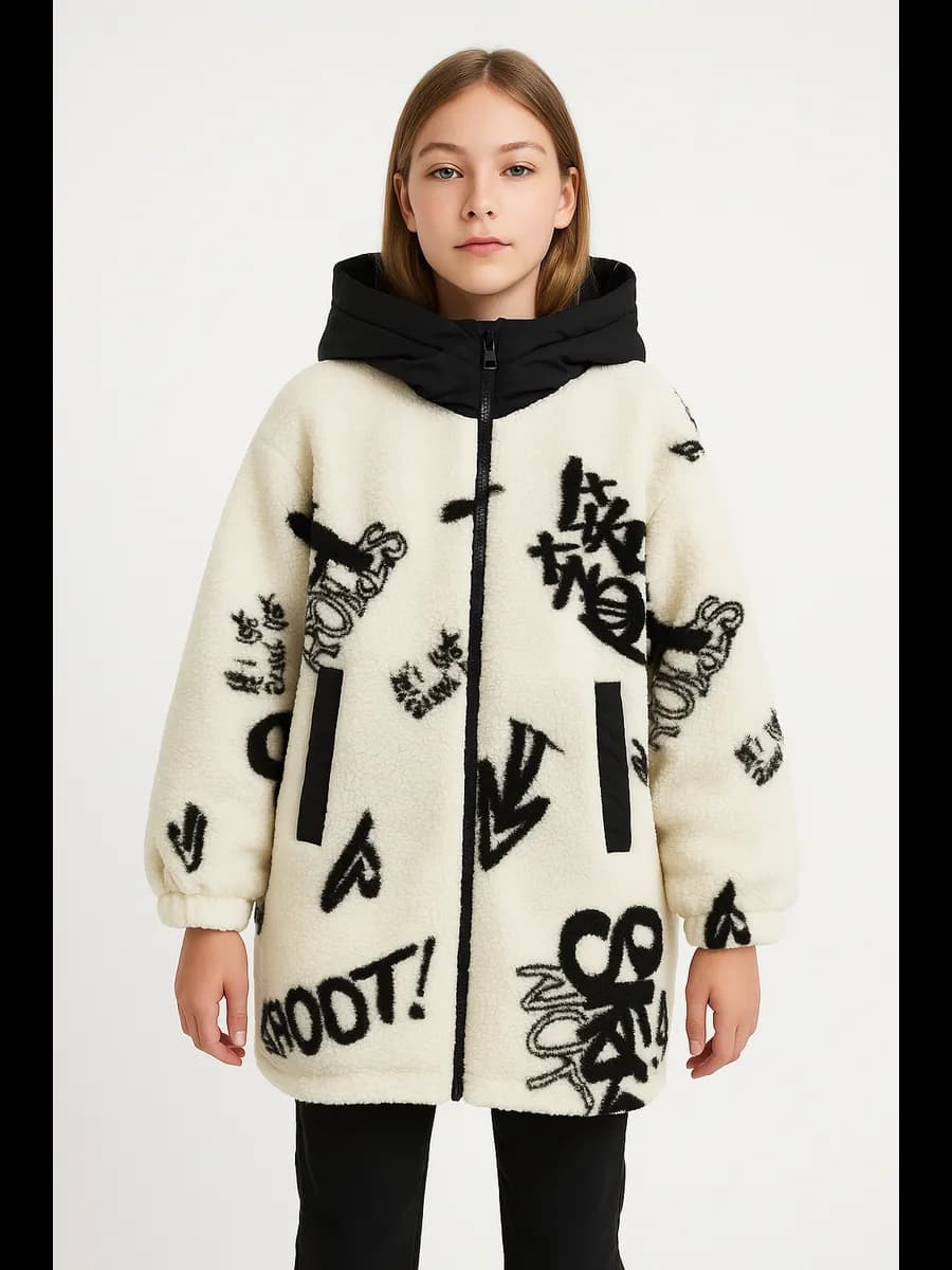 Куртка демисезонная подростковая из шерпы