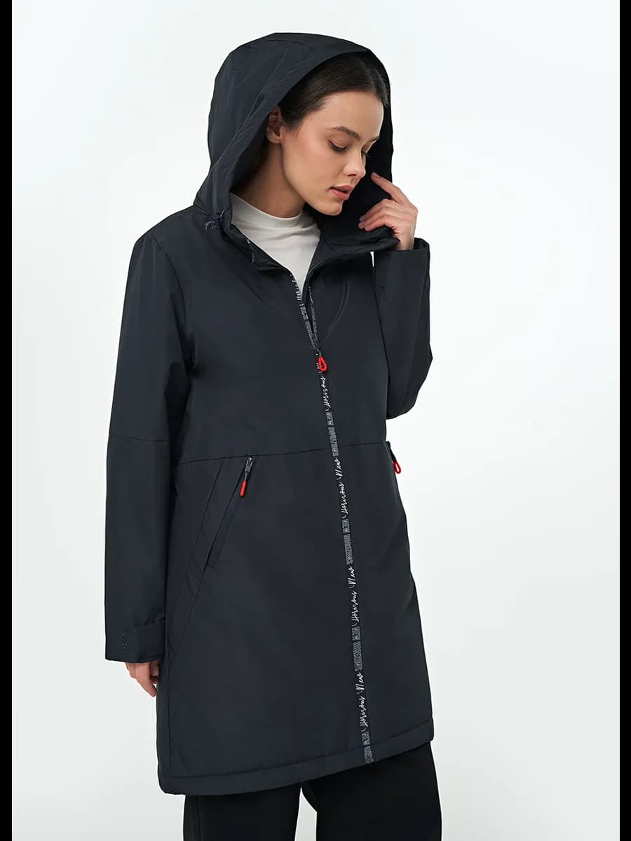 Куртка парка женская демисезонная с удлиненным силуэтом