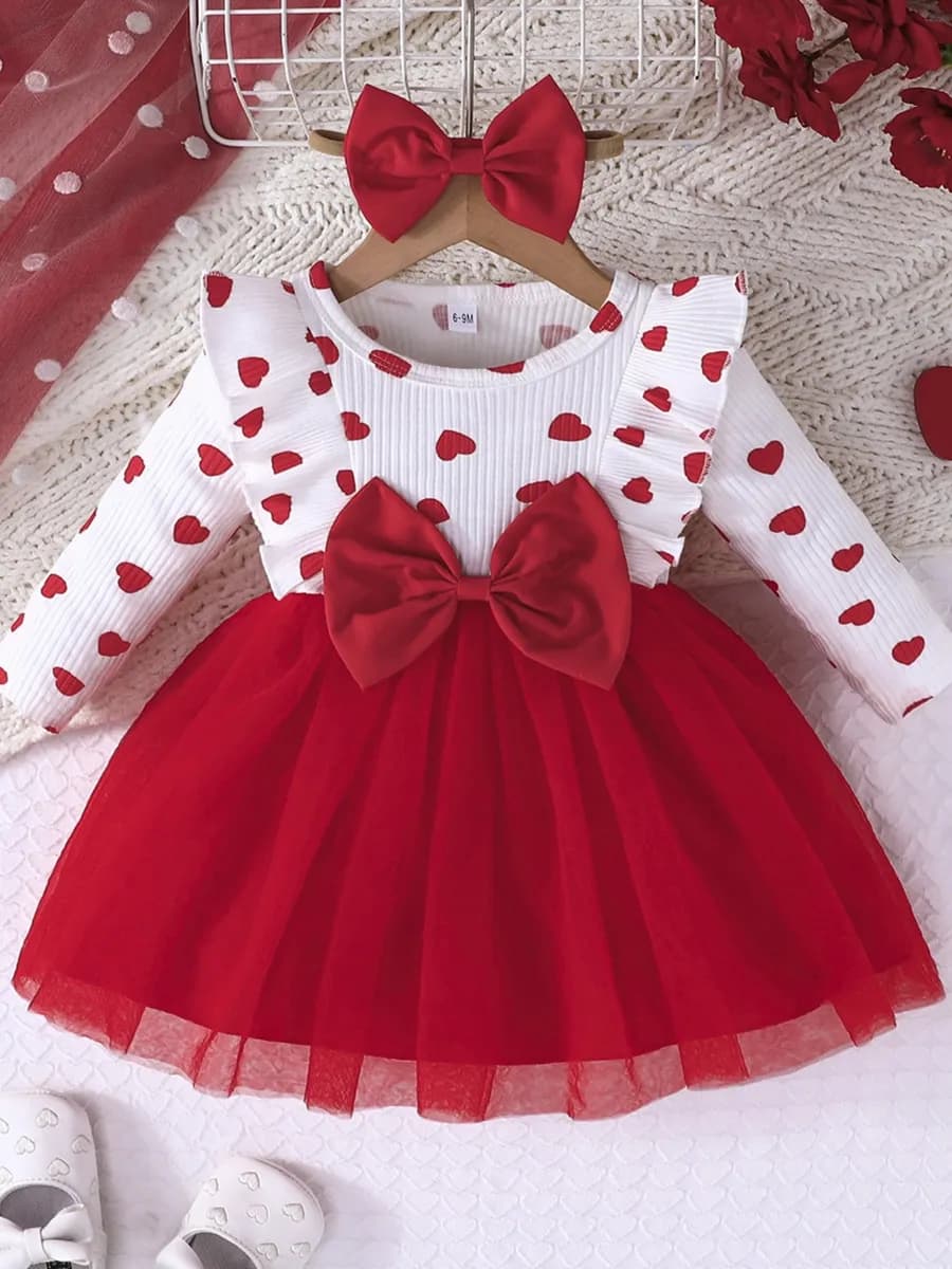 Нарядное пышное платье для малышки и повязка