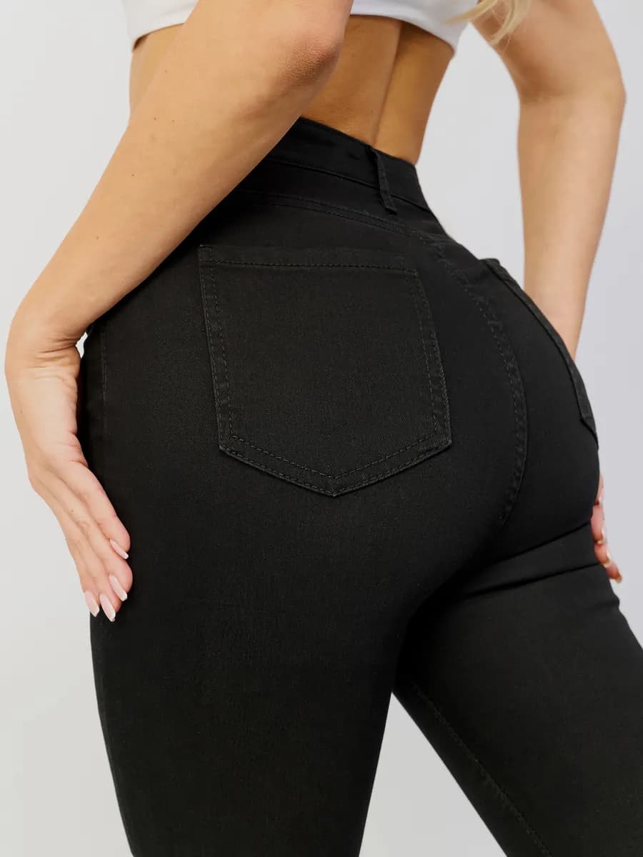 Джинсы зауженные скинни с высокой посадкой