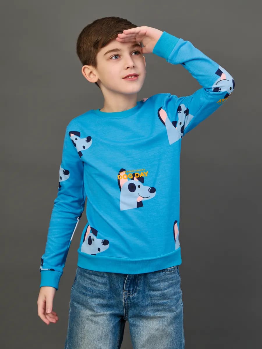 Толстовка свитшот без начеса с принтом