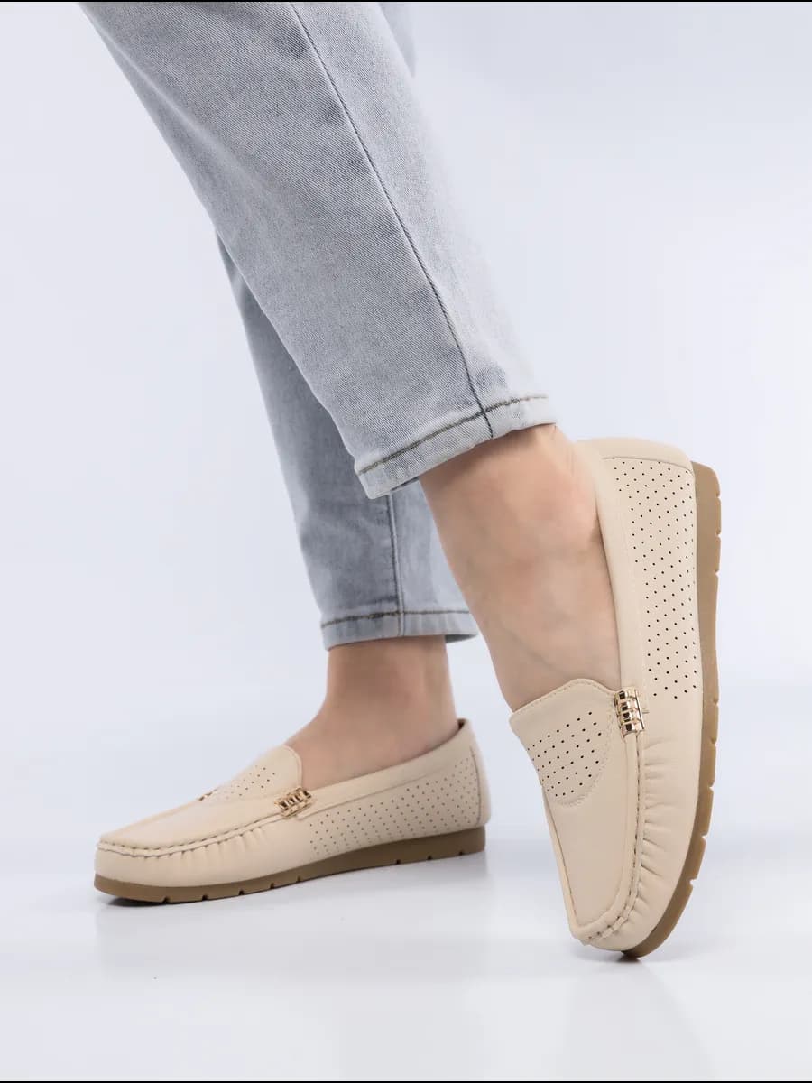 Мокасины топсайдеры кожаные дышащие