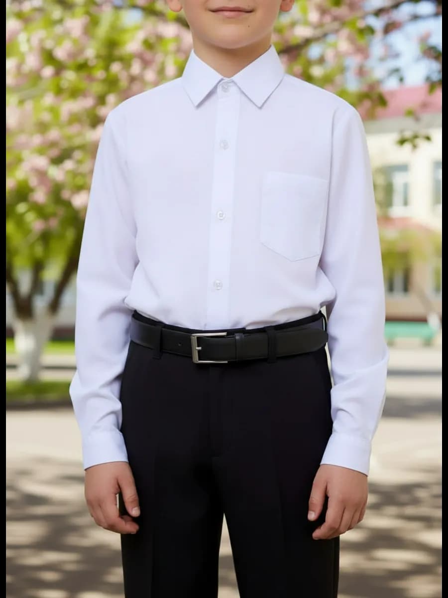 Рубашка белая школьная для мальчика