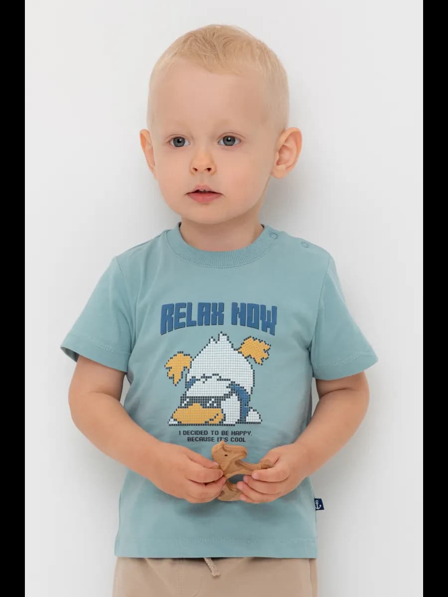 Трикотажная футболка с принтом для малыша хлопок