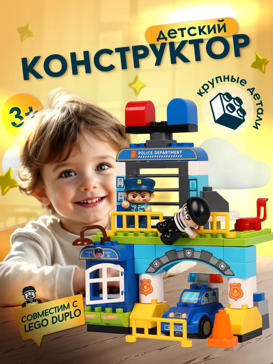 Конструктор детский для мальчиков "Полицейский участок"