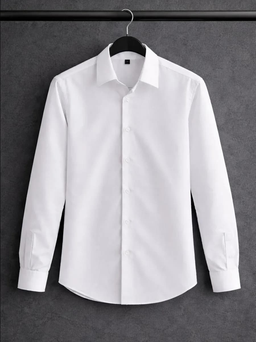 Рубашка классическая приталенная с длинным рукавом хлопок