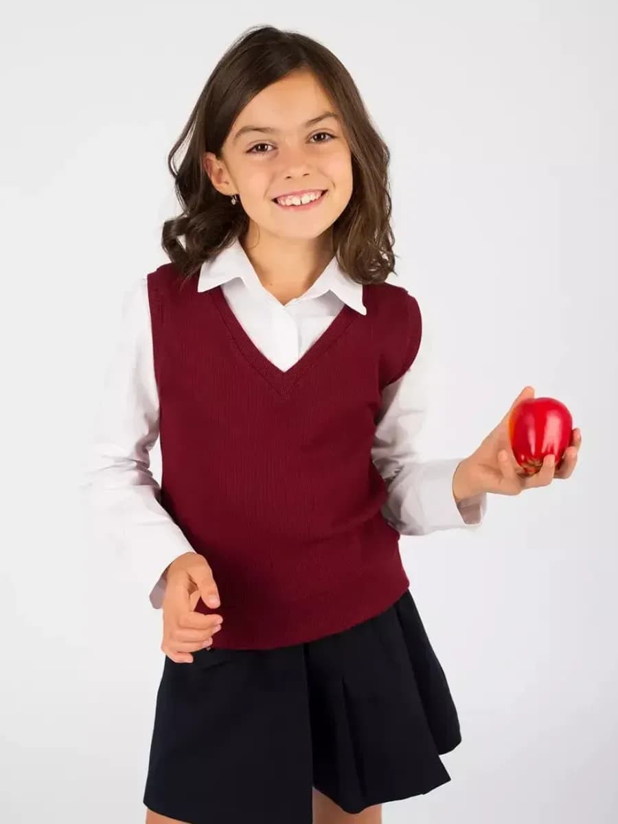 Жилет школьный бордовый для девочки и мальчика