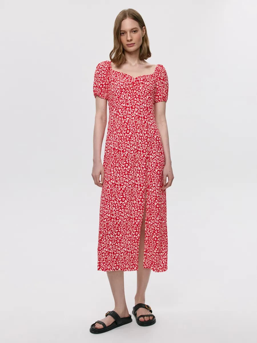 Платье миди из вискозы летнее