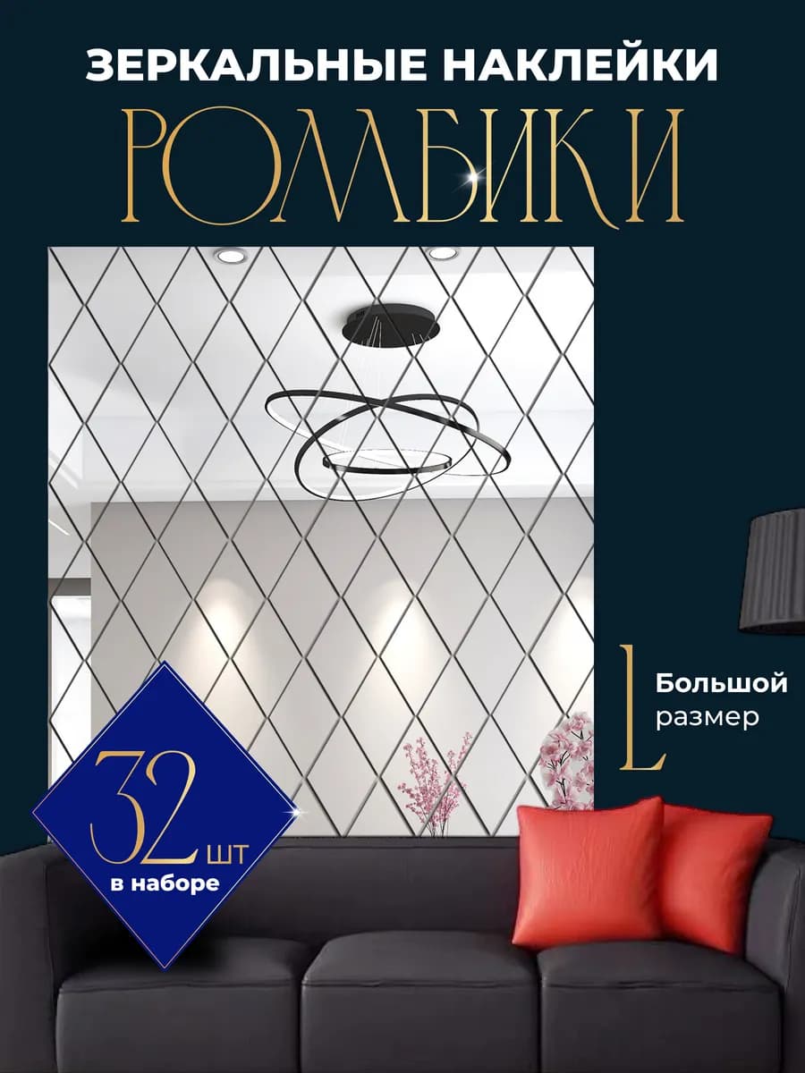 Зеркальные наклейки на стену