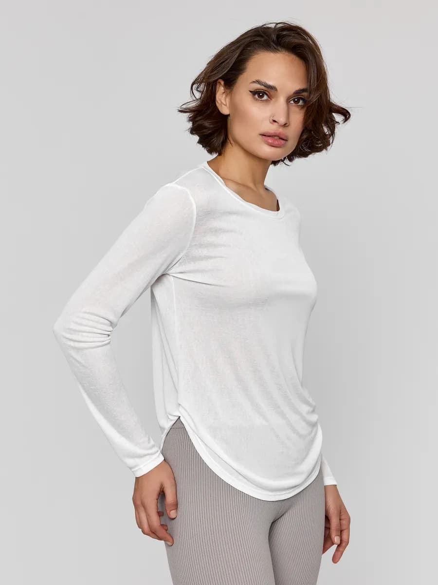 Полупрозрачный лонгслив спортивный для фитнеса - фото 1