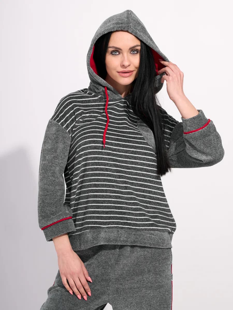 Костюм мягкий худи и брюки для дома и дачи