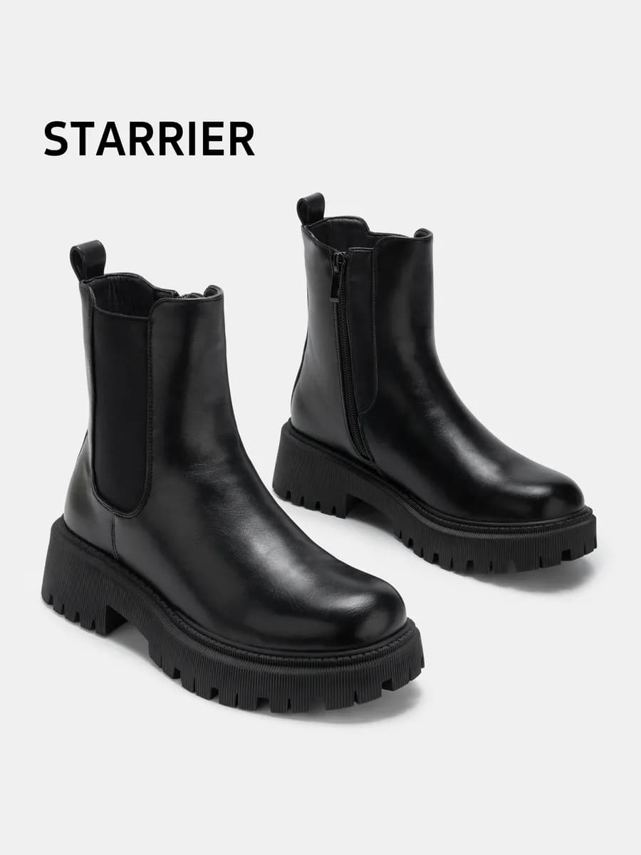 Ботинки зимние челси на каблуке