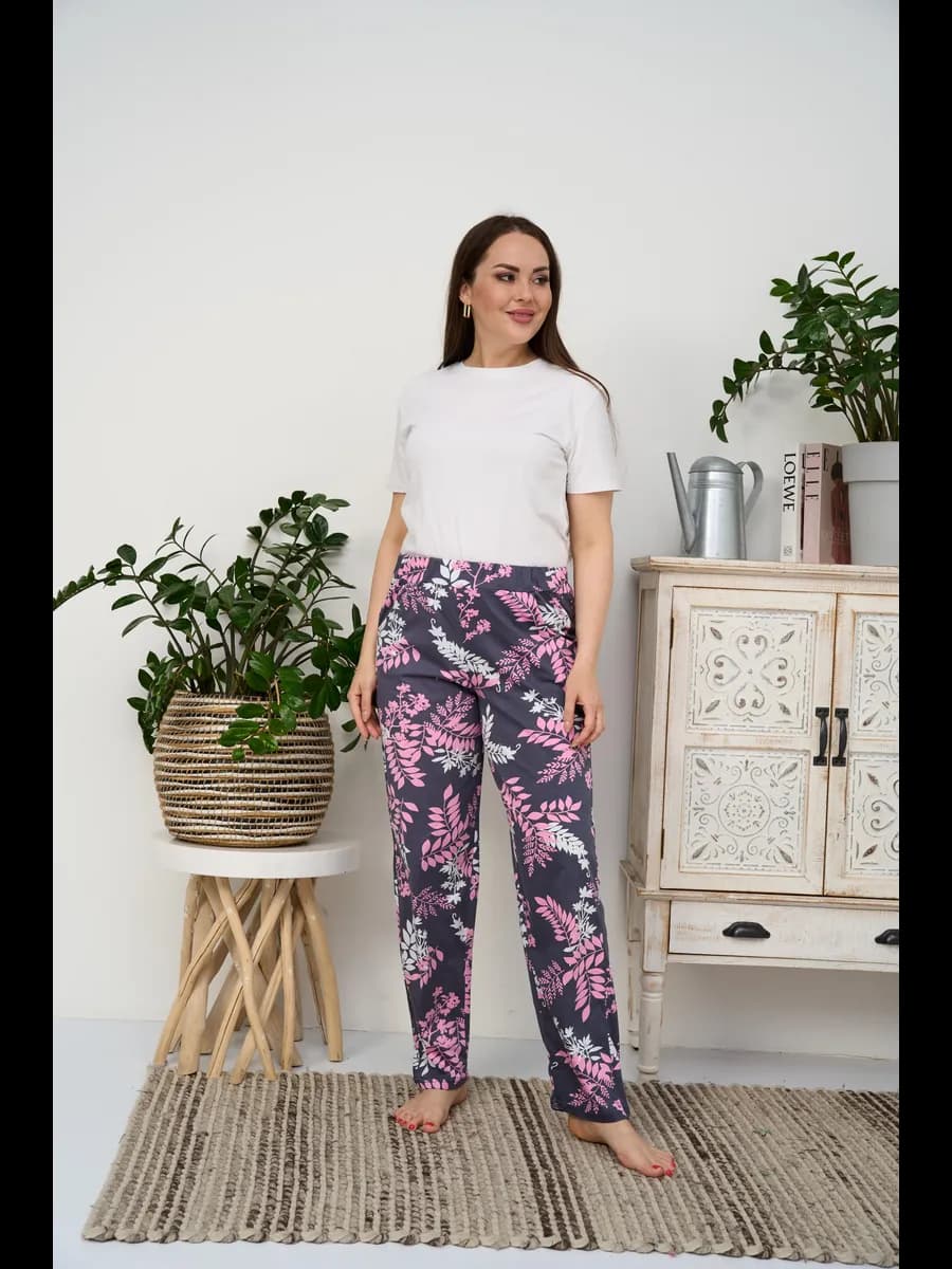 Брюки домашние трикотажные пижамные