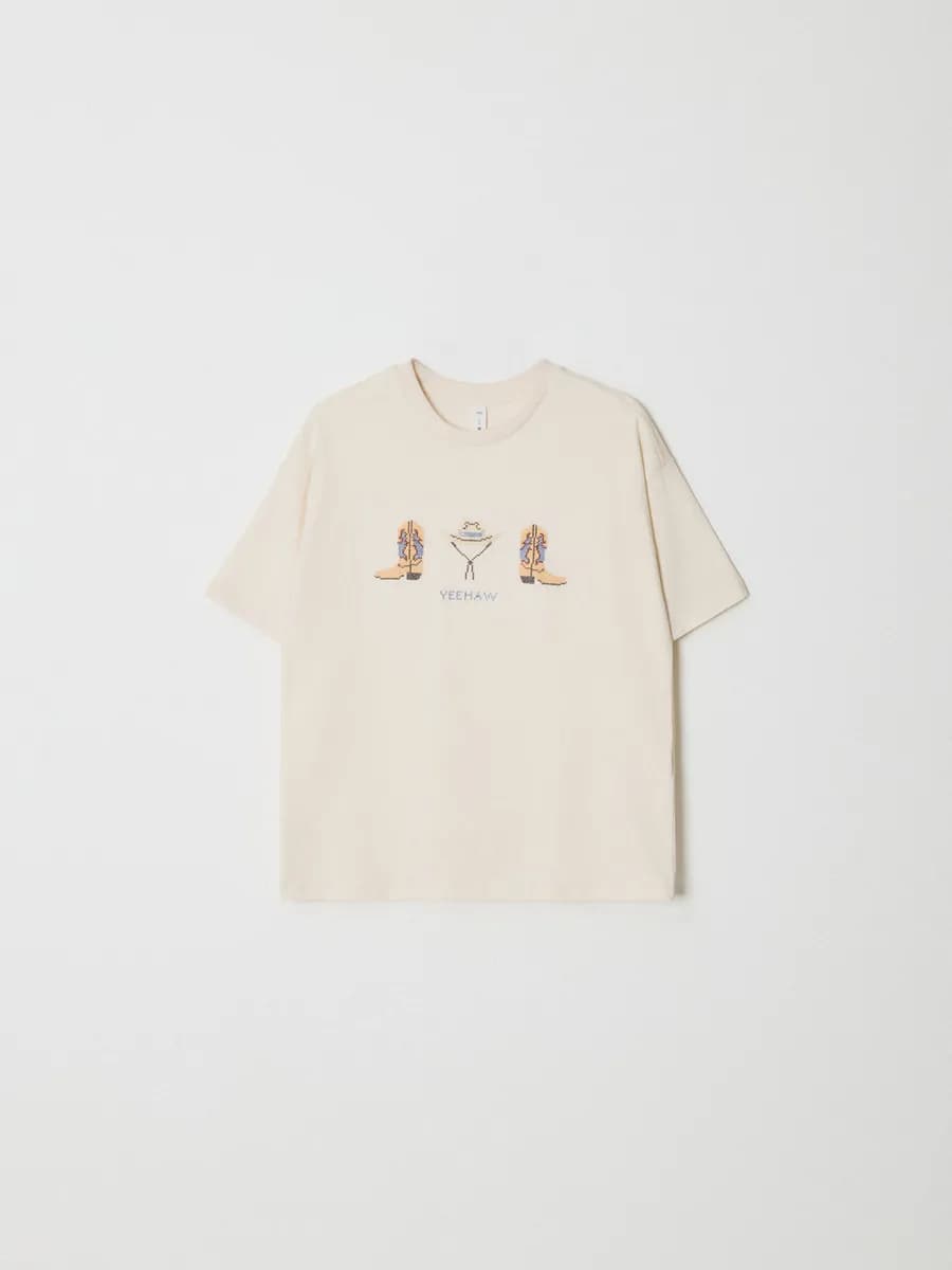 Футболка оверсайз хлопковая с принтом