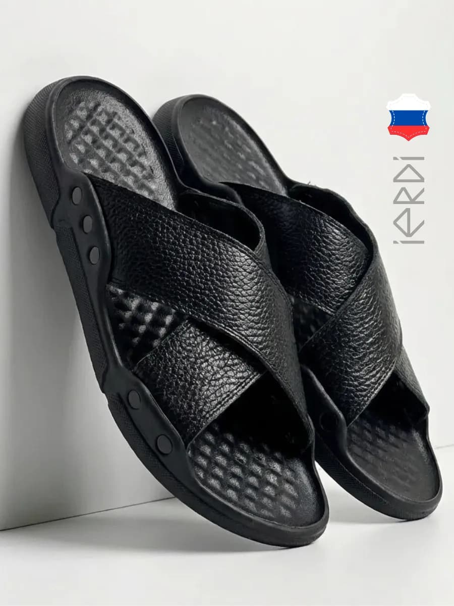Летние шлепанцы из натуральной кожи