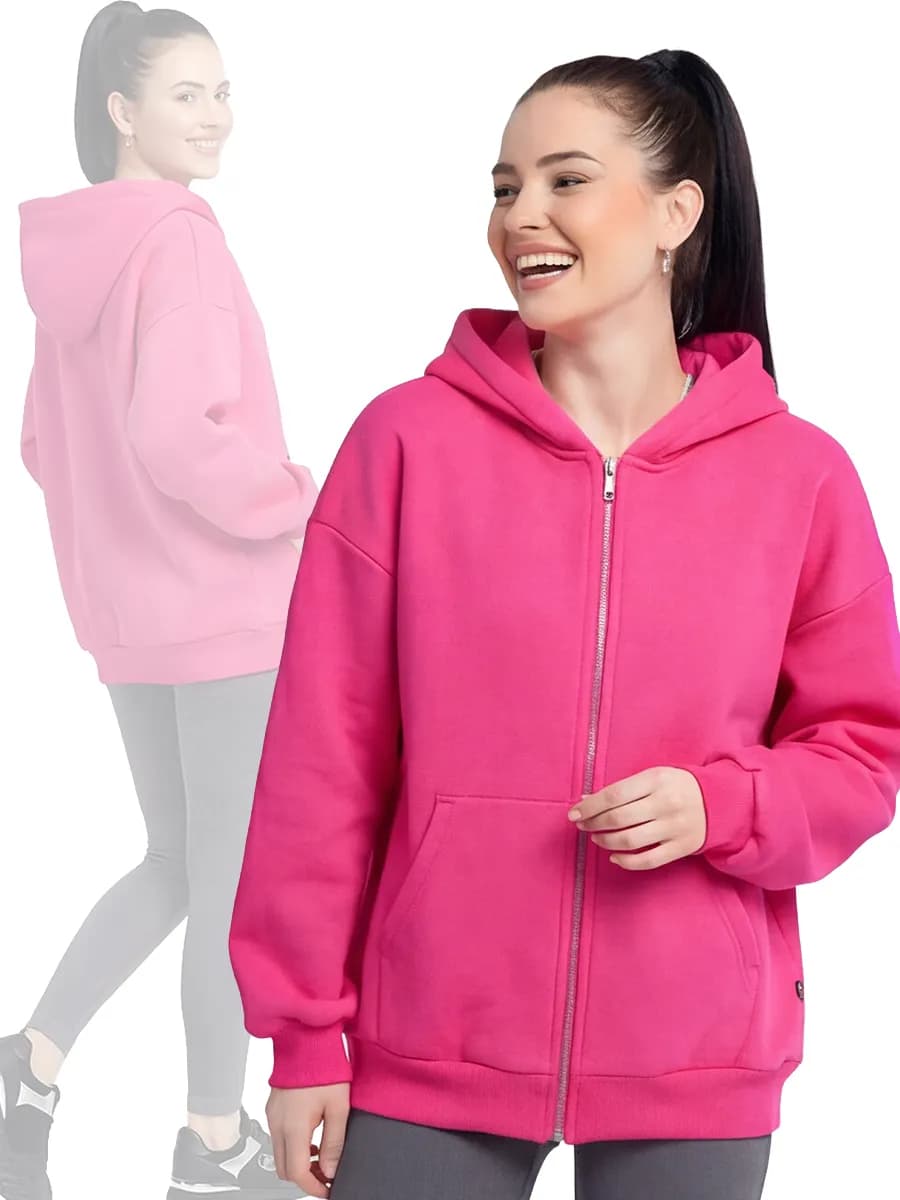 Зипка с начесом на молнии оверсайз женская