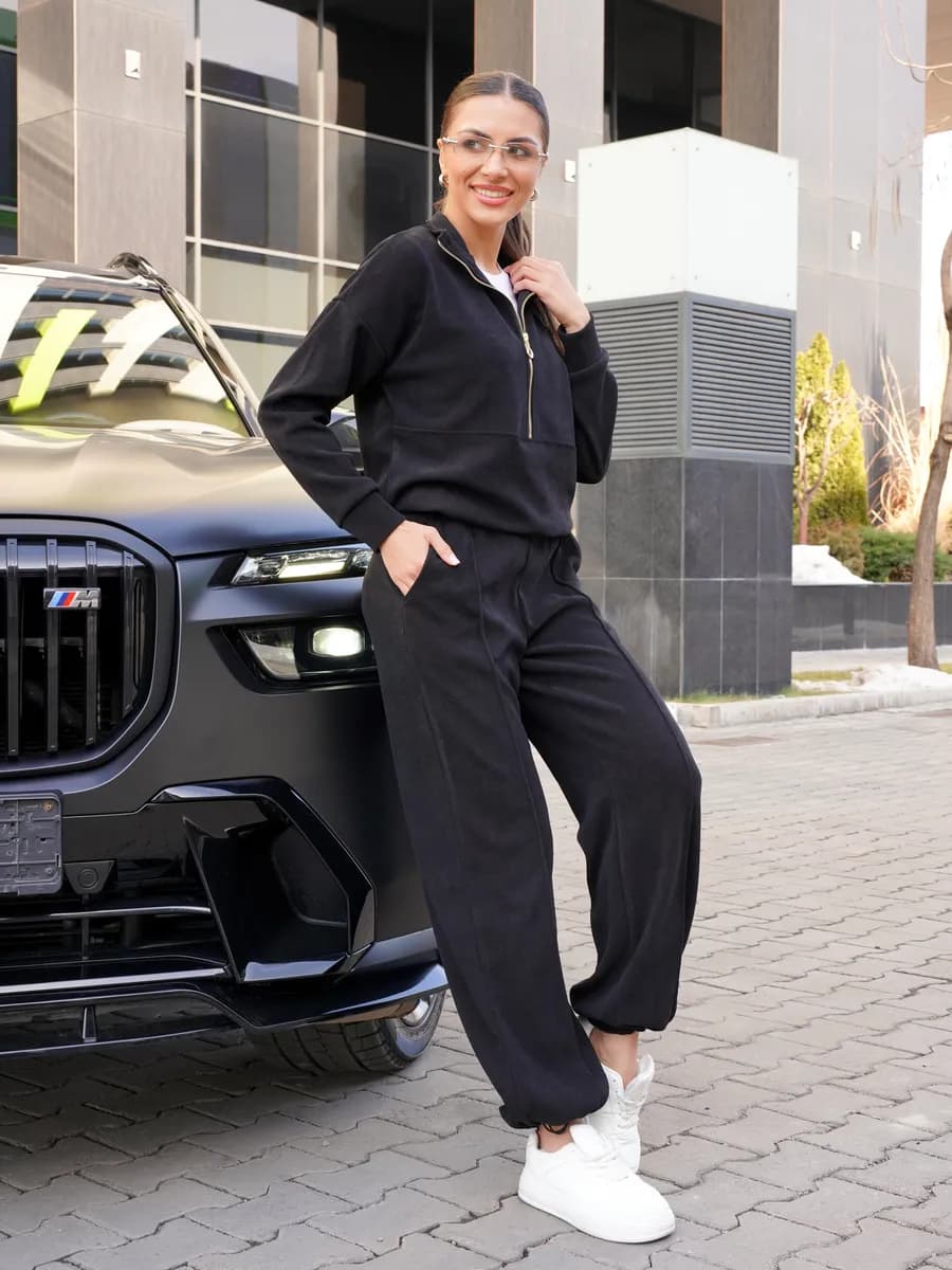 вельветовый полузамок с брюками