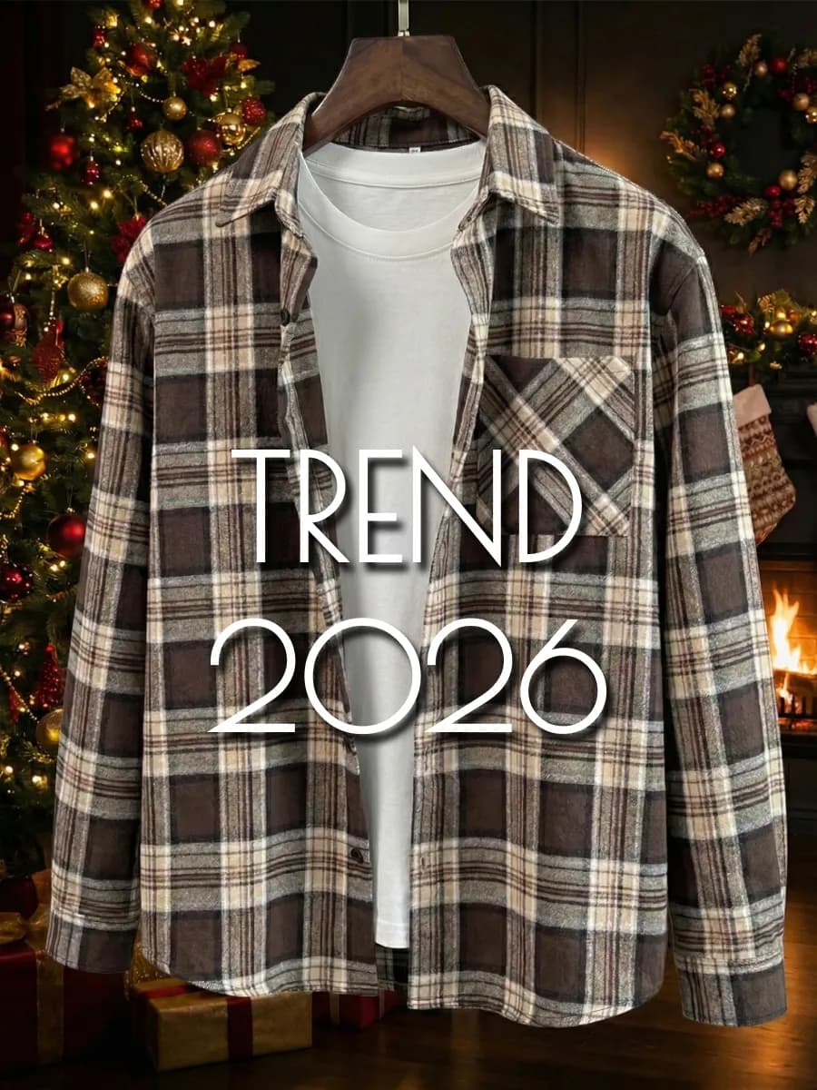 Рубашка в клетку с длинным рукавом оверсайз - фото 1