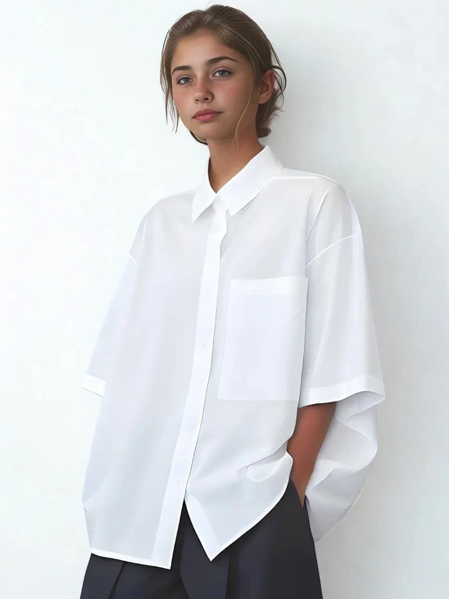 Рубашка школьная для девочки оверсайз
