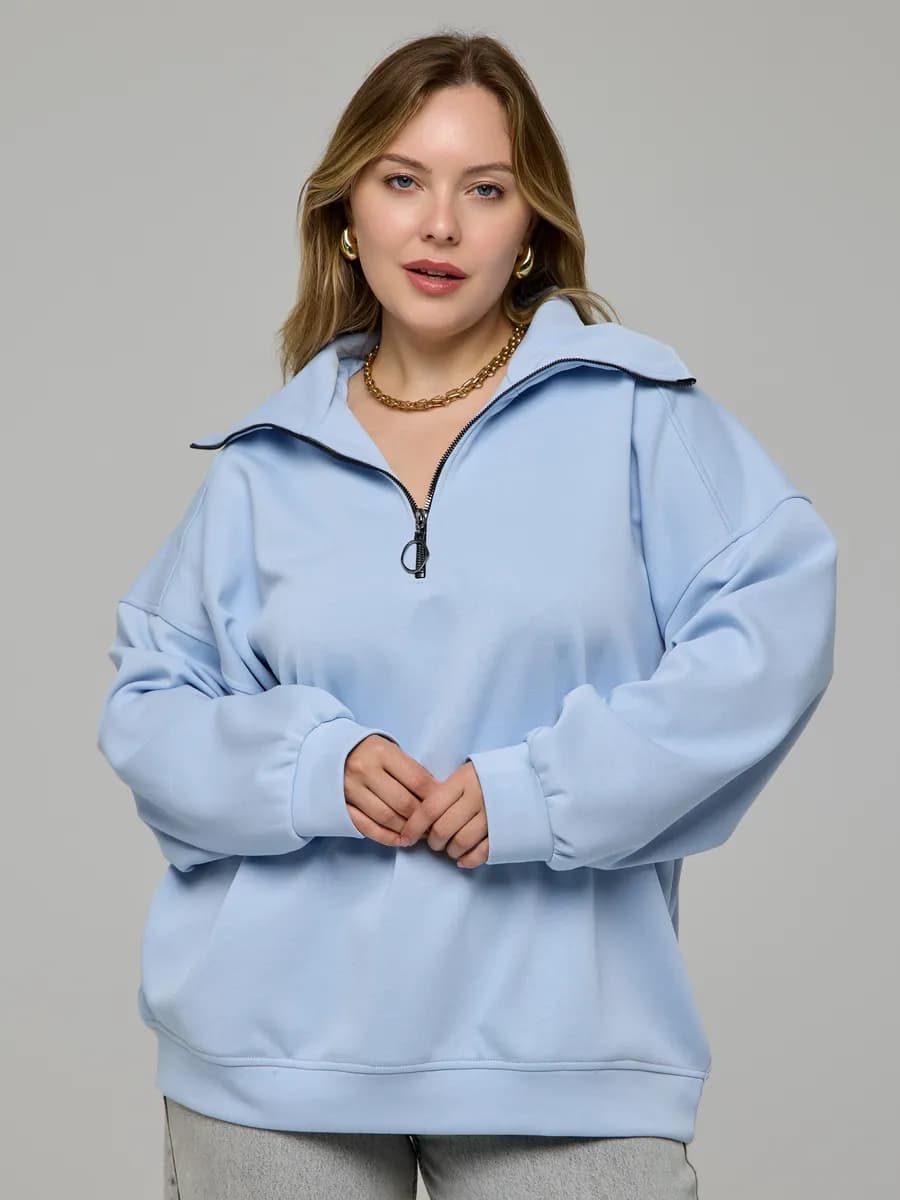 Свитшот на молнии больших размеров