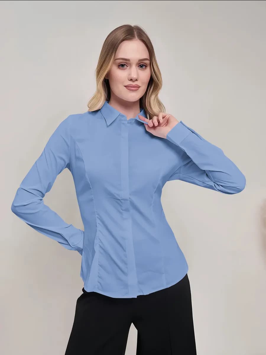 Рубашка офисная приталенная