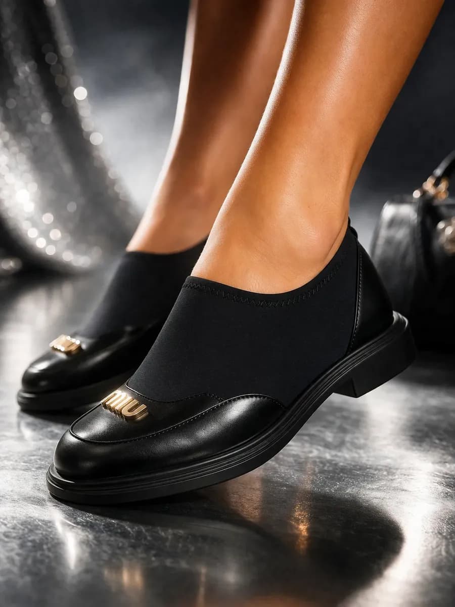 Туфли Miu Miu без каблука весенние