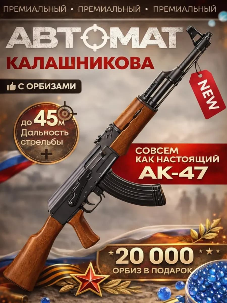 Автомат калашникова АК-47 орбизный скорострельный