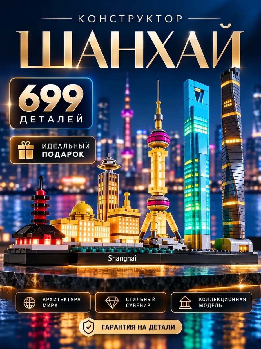 Конструктор города Шанхай Архитектура