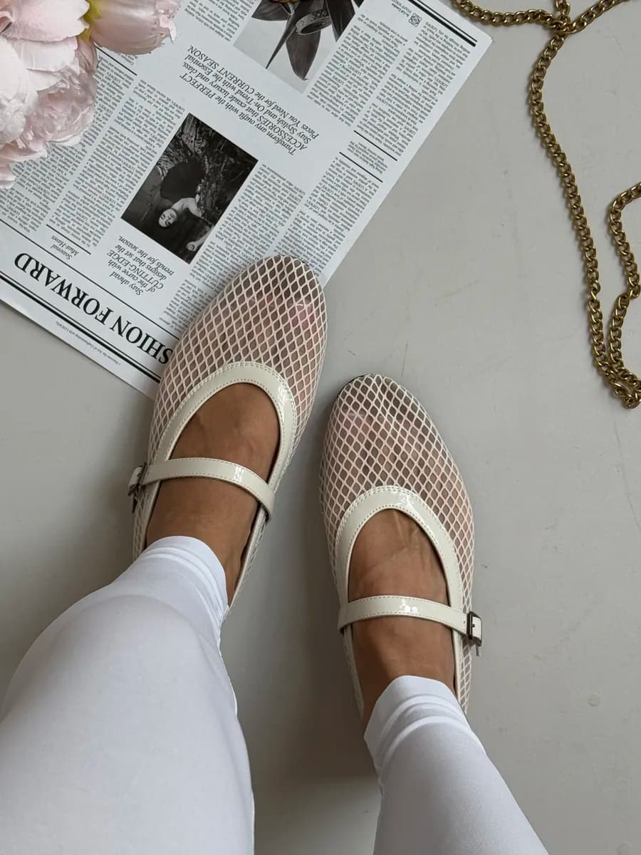 Балетки в сетку летние