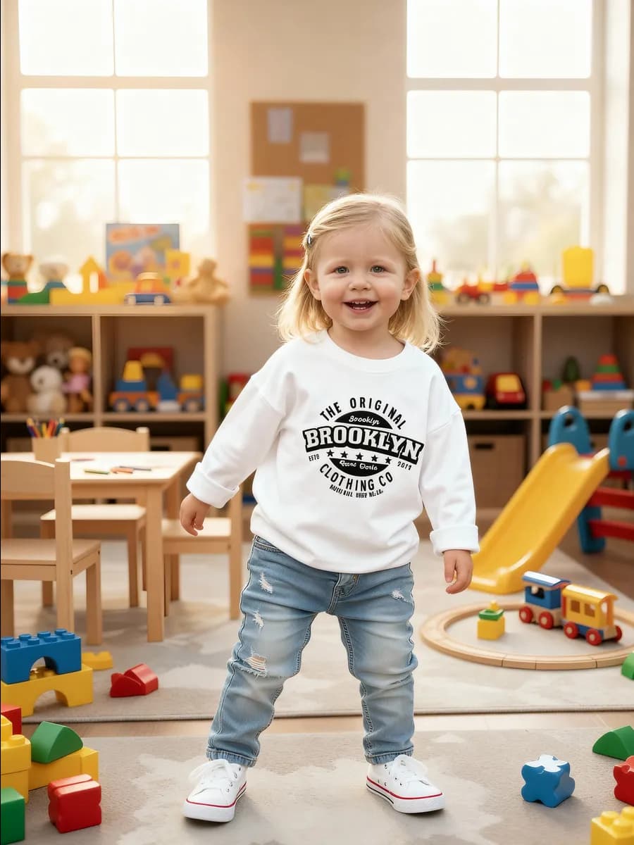 Свитшот детский базовый оверсайз лонгслив - фото 1