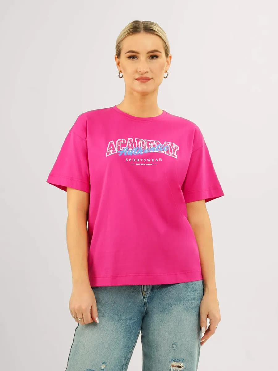 Футболка с принтом хлопок оверсайз - фото 1