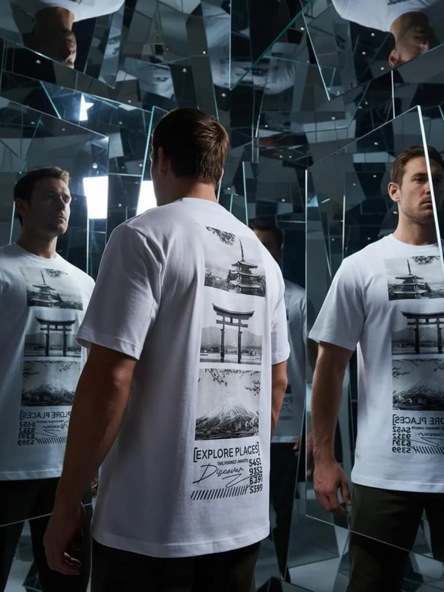 Футболка с японским принтом на спине - фото 1