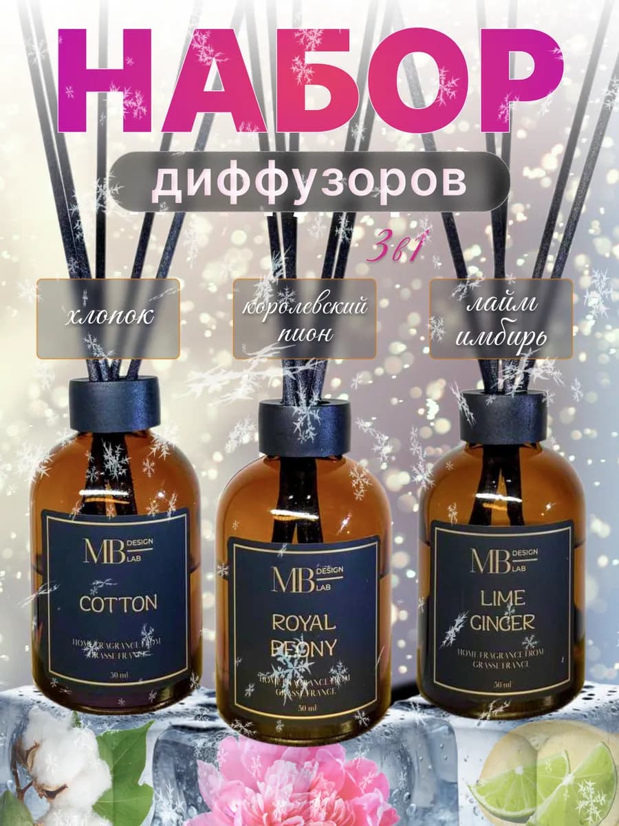 Диффузор для дома с палочками новогодний