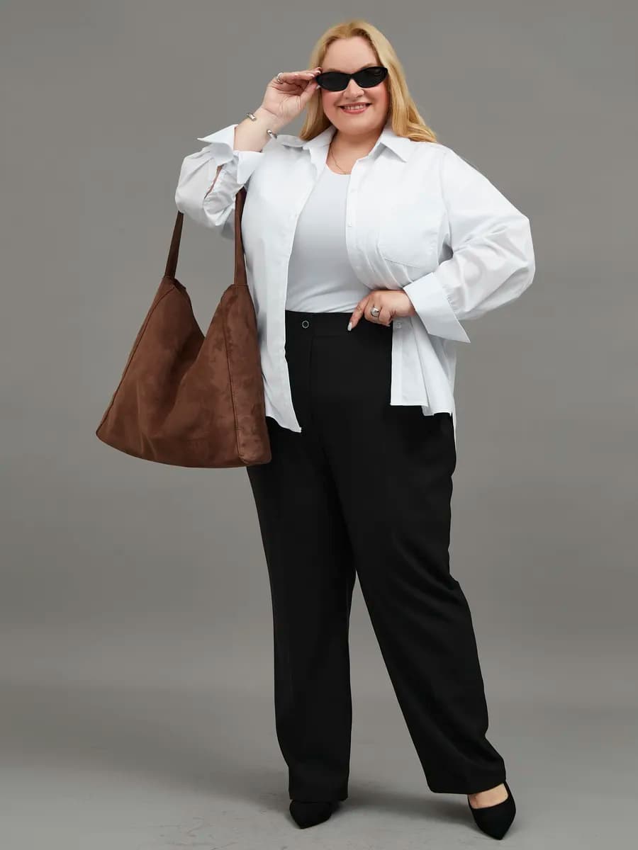 Брюки на резинке классические больших размеров