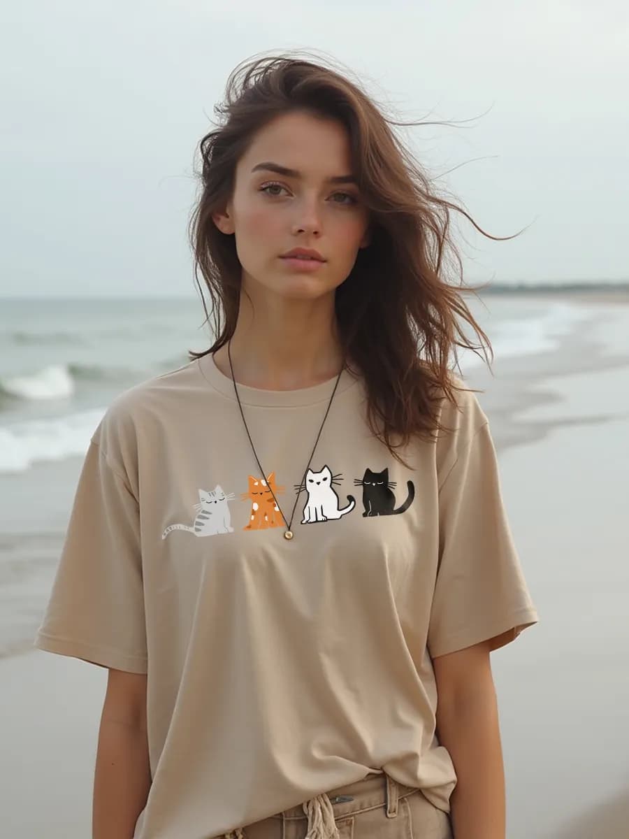 Футболка с принтом оверсайз модная удлиненная - фото 1