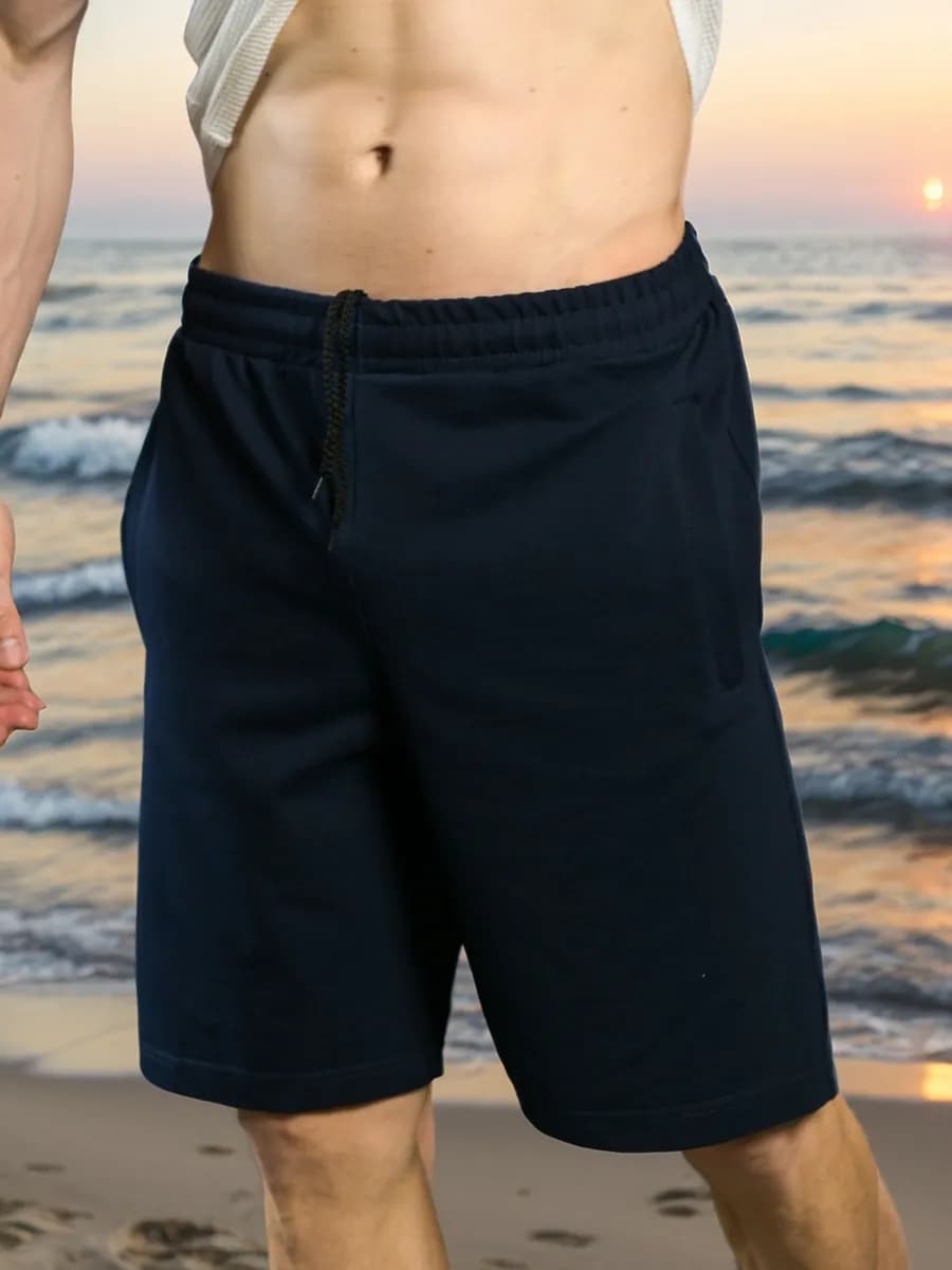 Шорты летние трикотажные с карманами на молнии
