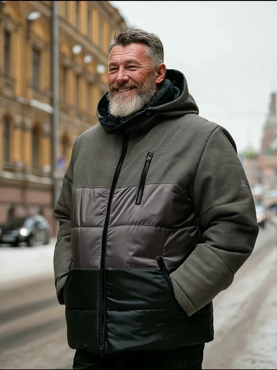 Куртка теплая стильная осень большой размер с капюшоном